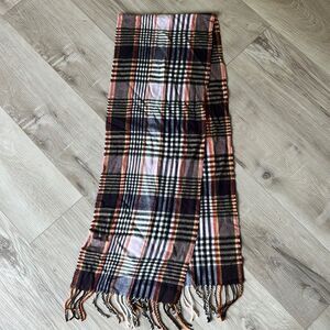 Plaid Ultra Soft Fleece Fringe Fall Scarf Boho Hippie Farm Country